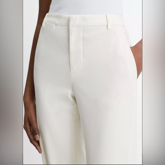 VINCE Mid-Rise Italian Stretch-Cotton Chino Pant Sz 4 White - Picture 2 of 15